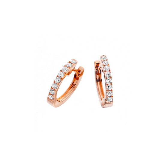 Brinco Argola com Diamantes em Ouro Rosé 18k - ETERNITY