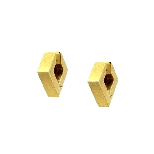 Brinco Argola Quadrada Fosca em Ouro Amarelo - SQUARE