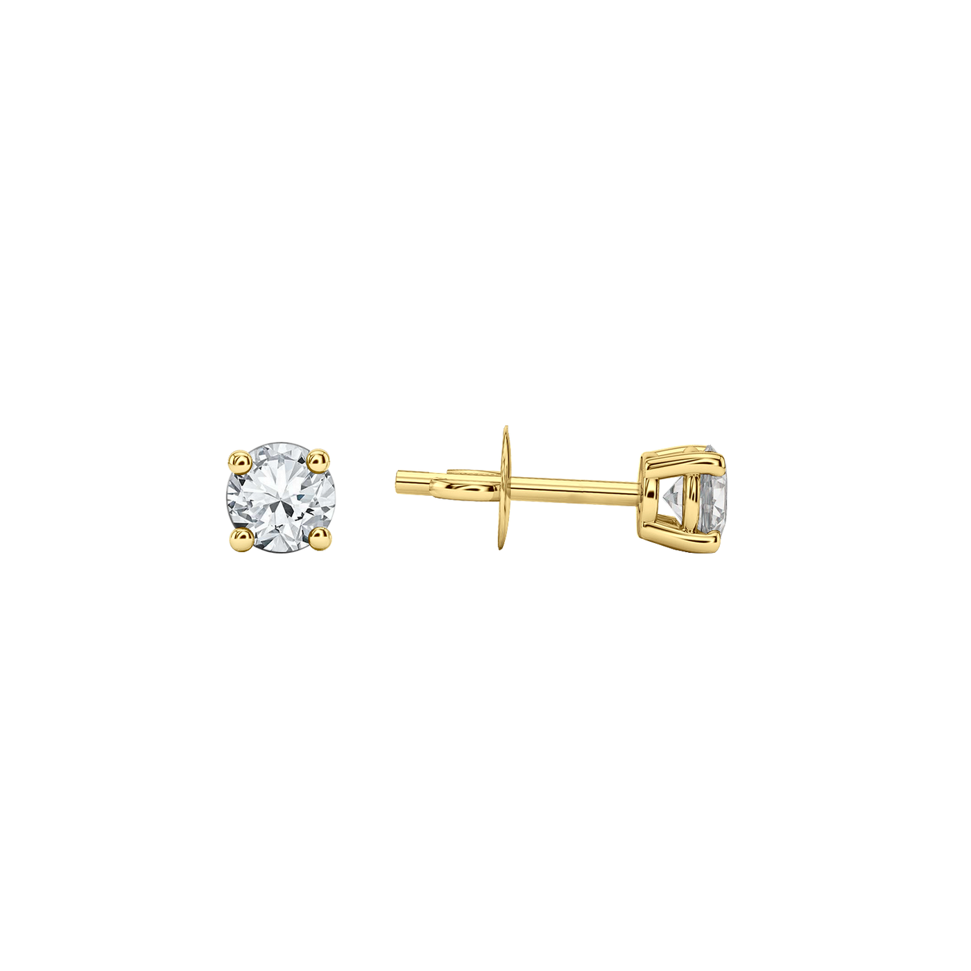 Brinco Ponto de Luz de Diamante em Ouro Amarelo - D. STUDS