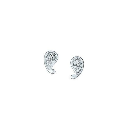 Brinco Gota em Ouro Branco com Diamantes - DROPS P