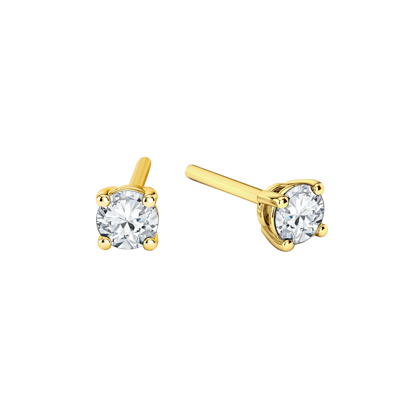 Brinco Ponto de Luz de Diamante em Ouro Amarelo - D. STUDS