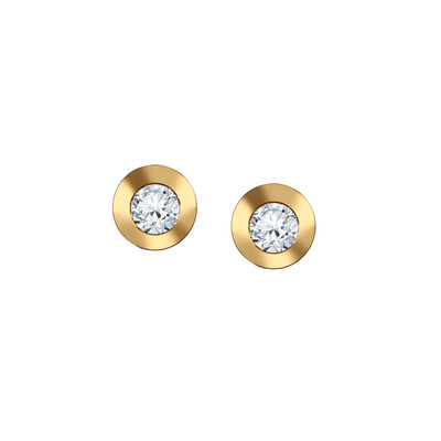 Brinco Ponto de Luz em Ouro Amarelo com Diamantes - STUDS INGLESA