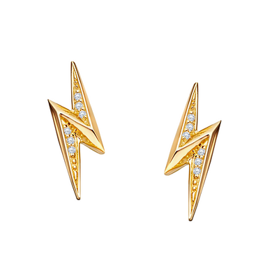 Brinco Raio Ouro Amarelo e Diamantes - LIGHTNING