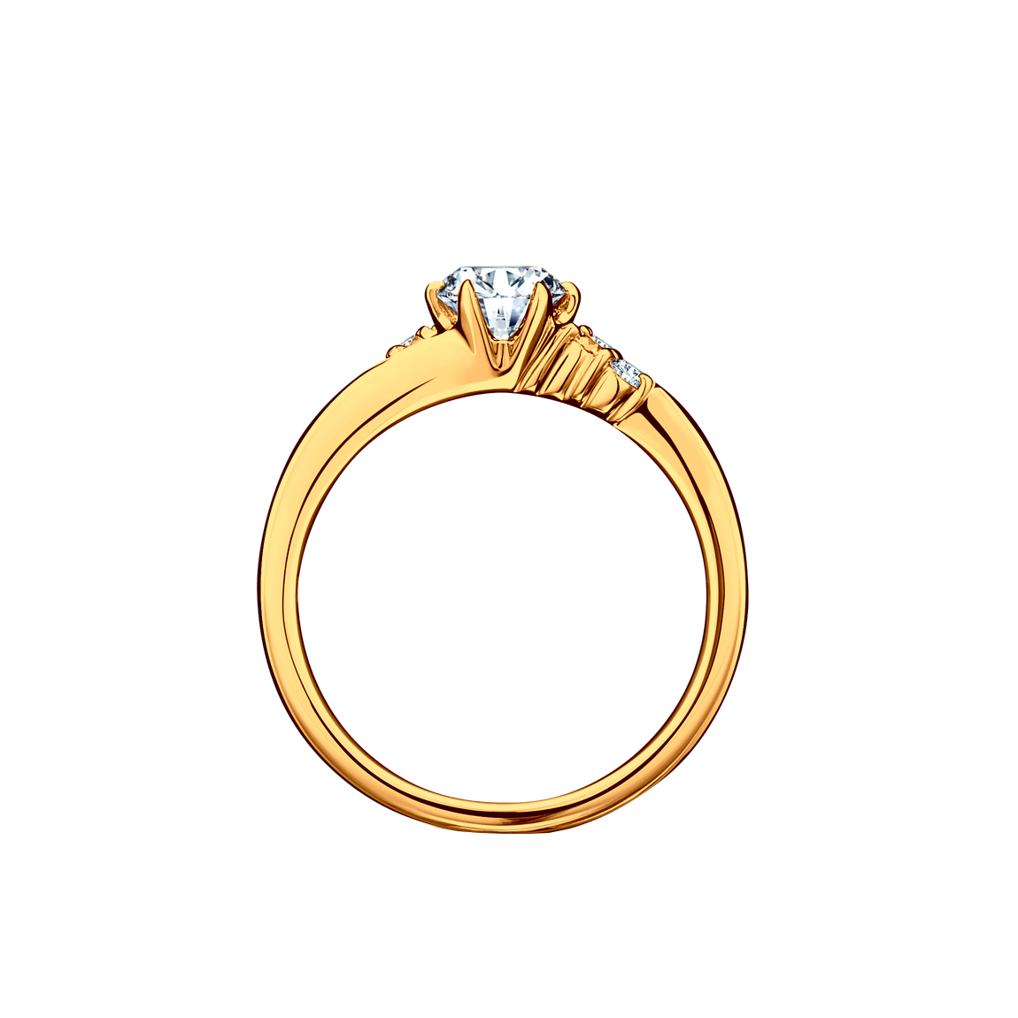 Anel Solitário com Diamantes Ouro Amarelo, Diamantes 35 pontos - ESPECIAL SOLITARIOS