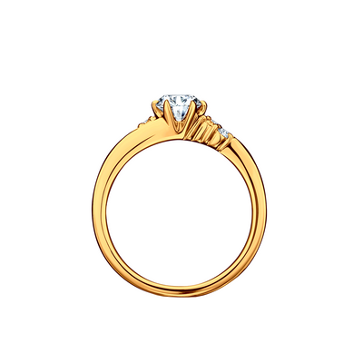 Anel Solitário com Diamantes Ouro Amarelo, Diamantes 35 pontos - ESPECIAL SOLITARIOS