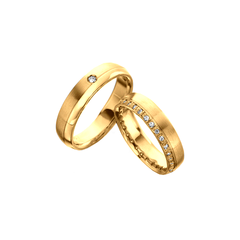 Par de Alianças em ouro amarelo 18k - Especial Casamento