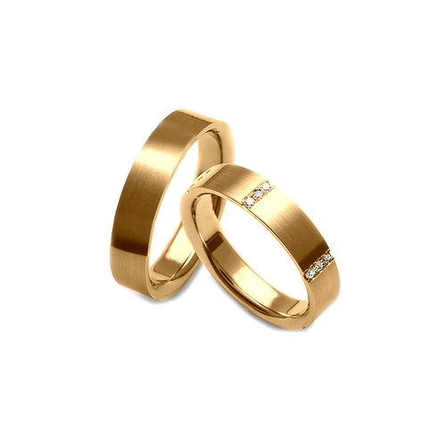 Par de Alianças Foscas em ouro amarelo 18k - Especial Casamento
