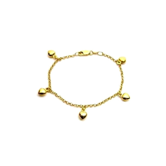 Pulseira de Corações em Ouro Amarelo - HEART S